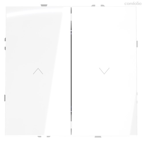 Выключатель встраиваемый VOLTUM S70 для жалюзи 10А, белый глянцевый - Voltum