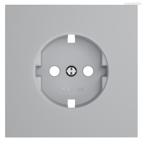 Накладка для розетки с заземлением, S70 серый - Voltum