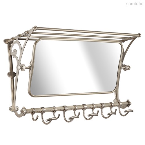 Вешалка настенная с зеркалом, цвет Состаренное серебро - Covali