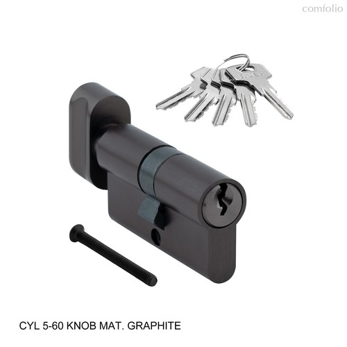 Ключевой цилиндр CYL 5-60 KNOB MAT. GRAPHITE (Графит) - Rush