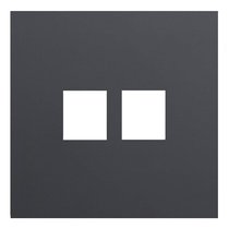 Лицевая панель для двойной информационной розетки 35442 MB, черный сатин