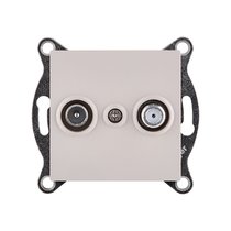 Розетка двойная TV (мама) + спутниковая SAT, кашемир матовый Kollinger REA-035CM для Aspekt, Eleganz, Reflex - Kollinger