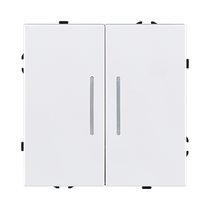 Выключатель 2-клавишный 10А/250В с LED подсветкой, белый матовый Kollinger Eclipse EC-010WH - Kollinger