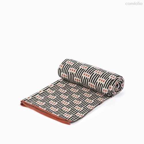 Плед Nostra 130х170, цвет молочный/оранжевый/черный - Cosmo