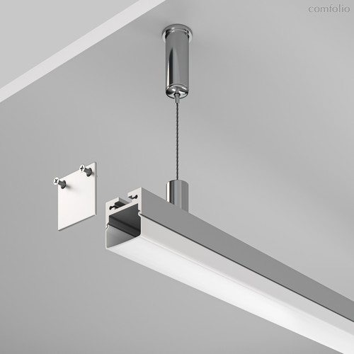 Алюминиевый профиль накладной-подвесной 20?20 (Серебро, 2 м), ALM-2020B-S-2M - Maytoni