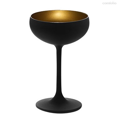 Бокал для шампанского d=95 h=147мм, 23 cl., стекло, цвет черный, Olympic, цвет золотой/черный - Stolzle