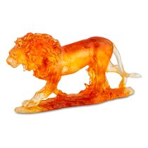 Фигурка Decor de Table Pate de Verre Cristal Лев 22 см, хрустальное тесто, темно-янтарная, п/к - Decor De Table