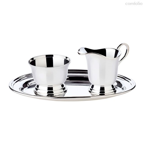 Набор чайный с подносом Edzard Джерси молочник 110 мл, сахарница 130 мл, 24х16х8 см, 3 предмета - Edzard