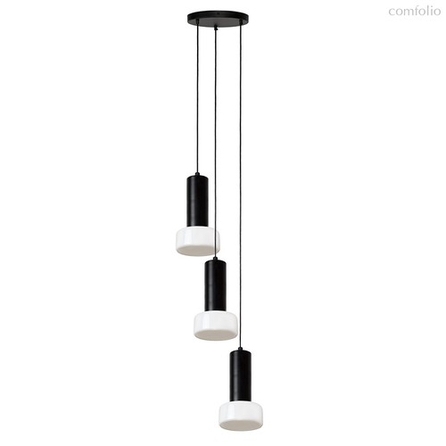 Светильник подвесной каскадный Fungus, ?15х25 см, 3 плафона, белый/черный - Bergenson Bjorn