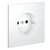 Накладка для розетки с заземлением и защитными шторками, S70 белый матовый - Voltum