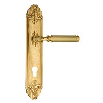 Дверная ручка Venezia Mosca CYL на планке PL90 полированная латунь - Venezia Collezione