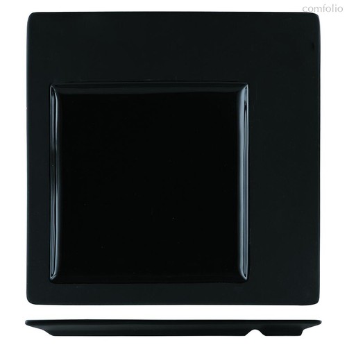 Тарелка квадратная 30,7x30,7 см черная с квадр. центром 20x20 см - P.L. Proff Cuisine