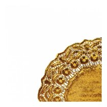 Салфетка ажурная золотая d 14 см, металлизированная целлюлоза, 100 шт, Garcia de Pou - Garcia De Pou