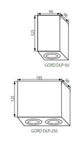 Накладные точечные светильники: Накладной двойной светильник KANLUX GORD DLP 250-W 2xGU10 - Kanlux