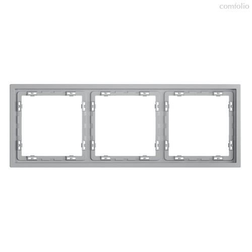 Рамка пластиковая VOLTUM S70 на 3 поста, серый - Voltum