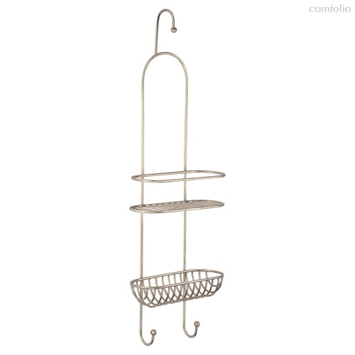 Полка двухъярусная в душевую, цвет состаренное серебро, цвет Состаренное серебро - Covali