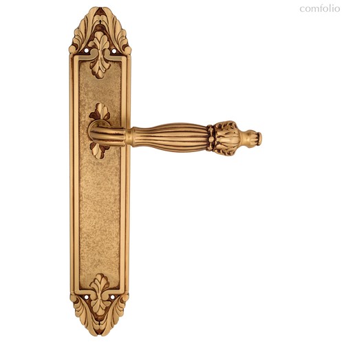 Дверная ручка Venezia Olimpo на планке PL90 французское золото + коричневый - Venezia Collezione