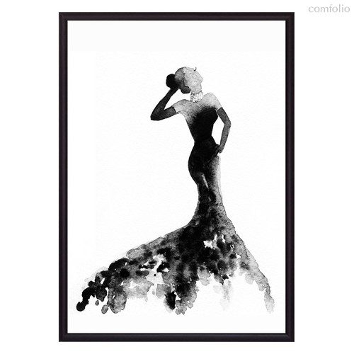 Черное платье Акварель 2, 21x30 см - Dom Korleone