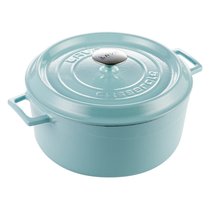 Кастрюля с крышкой LAVA d28 см, 6,7 л, чугун, бирюзовая - Lava