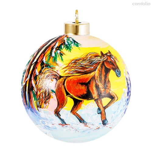 Игрушка елочная Décor de Table Шар Конь быстрый 10 см, стекло, п/к - Decor De Table
