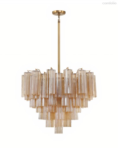 Люстра Толбот с янтарным стеклом, цвет полированная латунь - Louvre Home