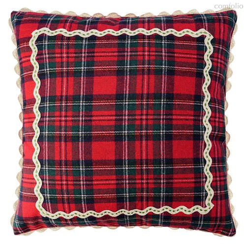 Подушка декоративная Шотландская клетка из коллекции New Year Essential, 45x45см - Tkano