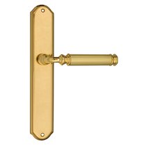 Дверная ручка Venezia Mosca на планке PL02 полированная латунь