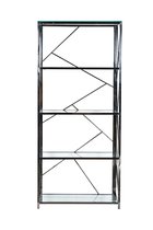 Стеллаж стекло прозр/темн. хром 80x35x180см - Garda Decor