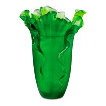 Ваза настольная Decor de Table Pate de Verre Cristal Мак 20 см, хрустальное тесто, темно-зеленая - Decor De Table