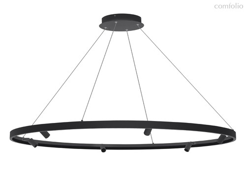Aura Spot подвесной Led св-к, AC220-240В, 52Вт, 2860Lm, 3000K, D1200xH1500мм, споты 6х3Вт, Ra>80, габариты профиля W13хH35мм, 45°, IP20, черный - Donolux