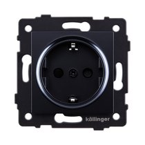 Розетка штепсельная SCHUKO 16A/250 В, черный Kollinger REA-002BK для Aspekt, Eleganz, Reflex - Kollinger