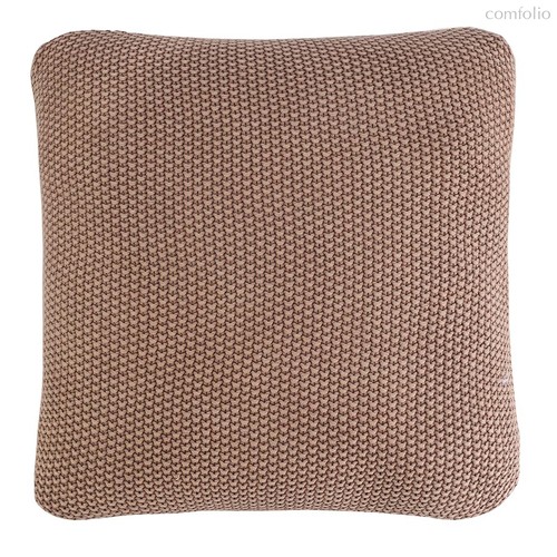 Подушка декоративная из стираного хлопка цвета мокко из коллекции Essential, 45х45 см - Tkano