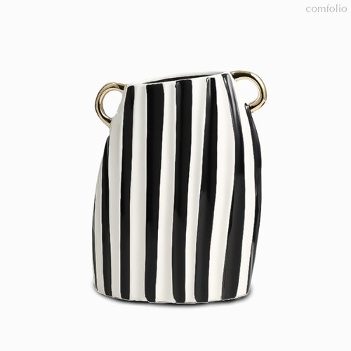 Ваза Vertical Line высота 26, цвет белый/золотой/черный - Cosmo