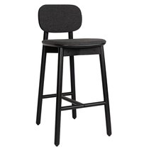 Стул барный с обивкой Saga, рогожка, темно-серый - Latitude