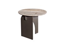 Стол журнальный Арка (Arco) травертин d55x50см круглый - Garda Decor