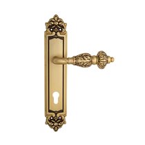 Дверная ручка Venezia Lucrecia CYL на планке PL96 французское золото + коричневый - Venezia Collezione