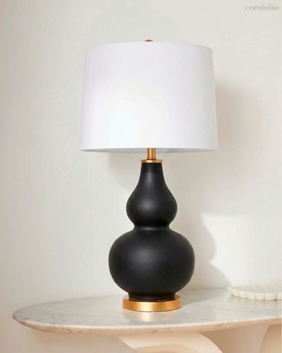 Чёрная настольная лампа Мерсер, цвет черный - Louvre Home