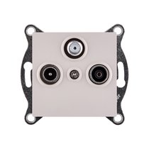 Розетка тройная TV (мама) + TV (папа) + спутниковая SAT, кашемир матовый Kollinger REA-036CM для Aspekt, Eleganz, Reflex - Kollinger