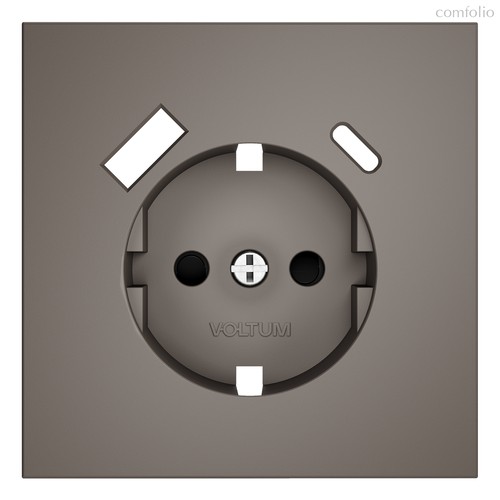 Накладка для розетки с заземлением и защитными шторками, с USB A+C, S70 капучино - Voltum