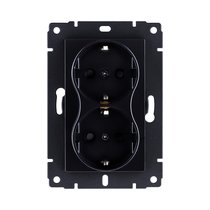 Розетка штепсельная SCHUKO двойная 16A/250 В, черный Kollinger REA-032BK для Aspekt, Eleganz, Reflex - Kollinger