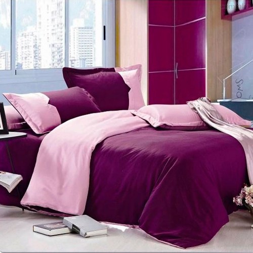 Фиалка - комплект постельного белья, цвет фиолетовый, Евро - Valtery