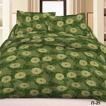 Комплект постельного белья П-25, цвет зеленый, Семейный - Valtery