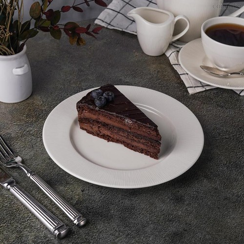 Тарелка d 20,5 см h2 см Neo Silk 6шт., цвет белый - Noble