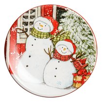 Тарелка пирожковая Certified Int. Дом снеговика. Два снеговика-2 15 см, керамика - Certified International