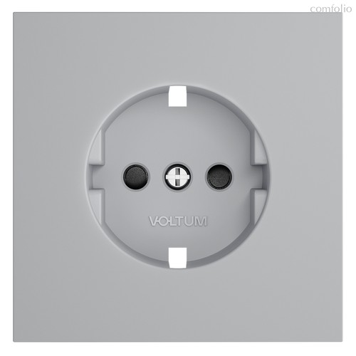 Накладка для розетки с заземлением и защитными шторками, S70 серый - Voltum