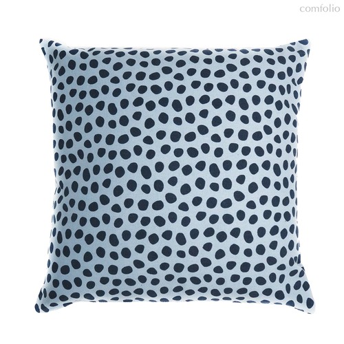 Чехол для подушки из хлопка с принтом Funky dots, серо-голубой Cuts&Pieces, 45х45 см, 45x45 - Tkano