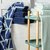 Полотенце жаккардовое банное с авторским дизайном Geometry серо-синее Wild, 70х140 см - Tkano