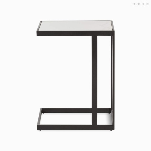 Кофейный столик Osaka Marable 50х35, цвет белый/черный - Cosmo