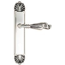 Дверная ручка Venezia Opera CYL на планке PL87 натуральное серебро + черный - Venezia Collezione