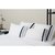 Комплект постельного белья из сатина белого цвета с темно-синим кантом из коллекции Essential, 200х220 см - Tkano